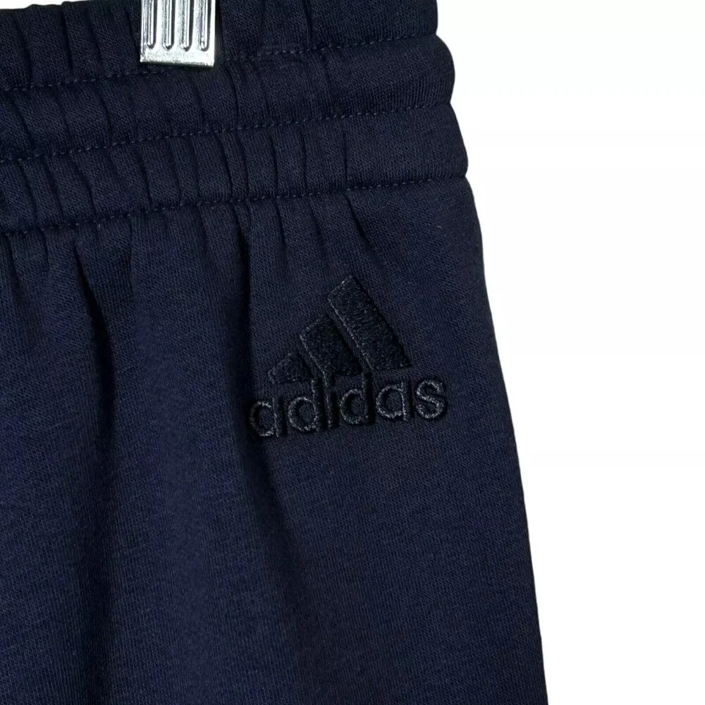 Adidas Men's‎ Fleece Jogger Pants Size XL (35X28) Navy Blue /White Tapered Leg